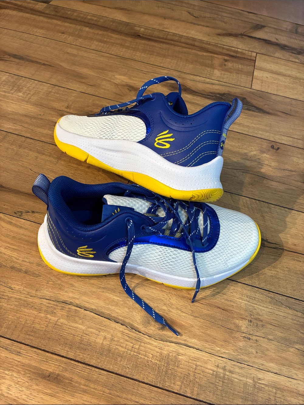 Kids Curry Under Armour Athletic Sneakers with Yellow Accents